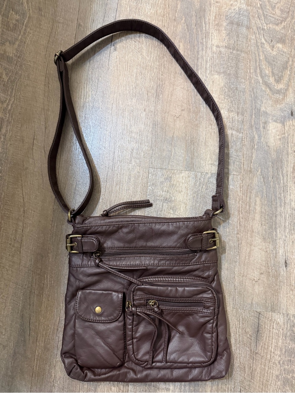 Brown Crossbody Organizer Bag